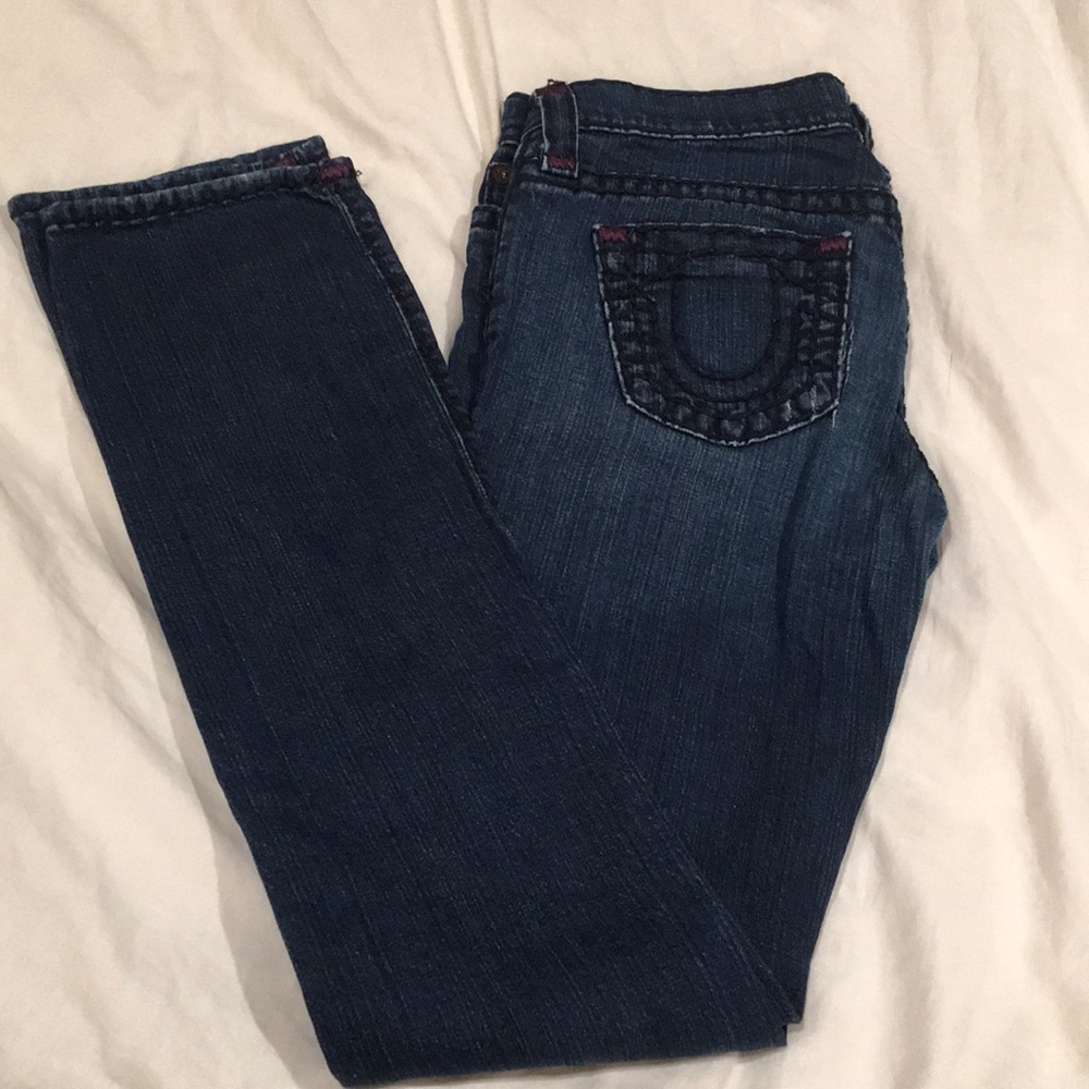 🌻True religions dark blue jeans